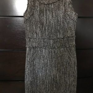Michael Kors Black and Gray Midi Dress